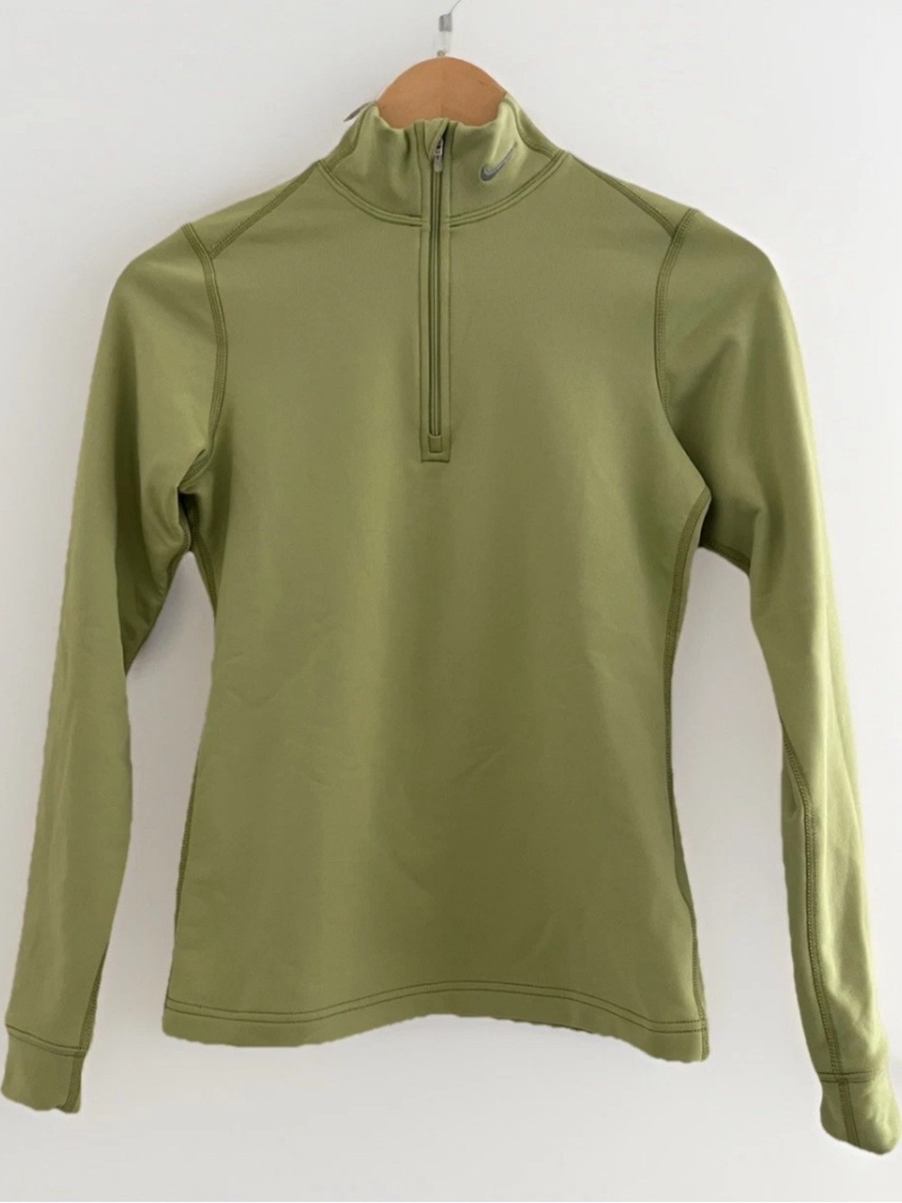Nike Lime Geen Quarter-Zip Thermal Fleece Performance Top Small